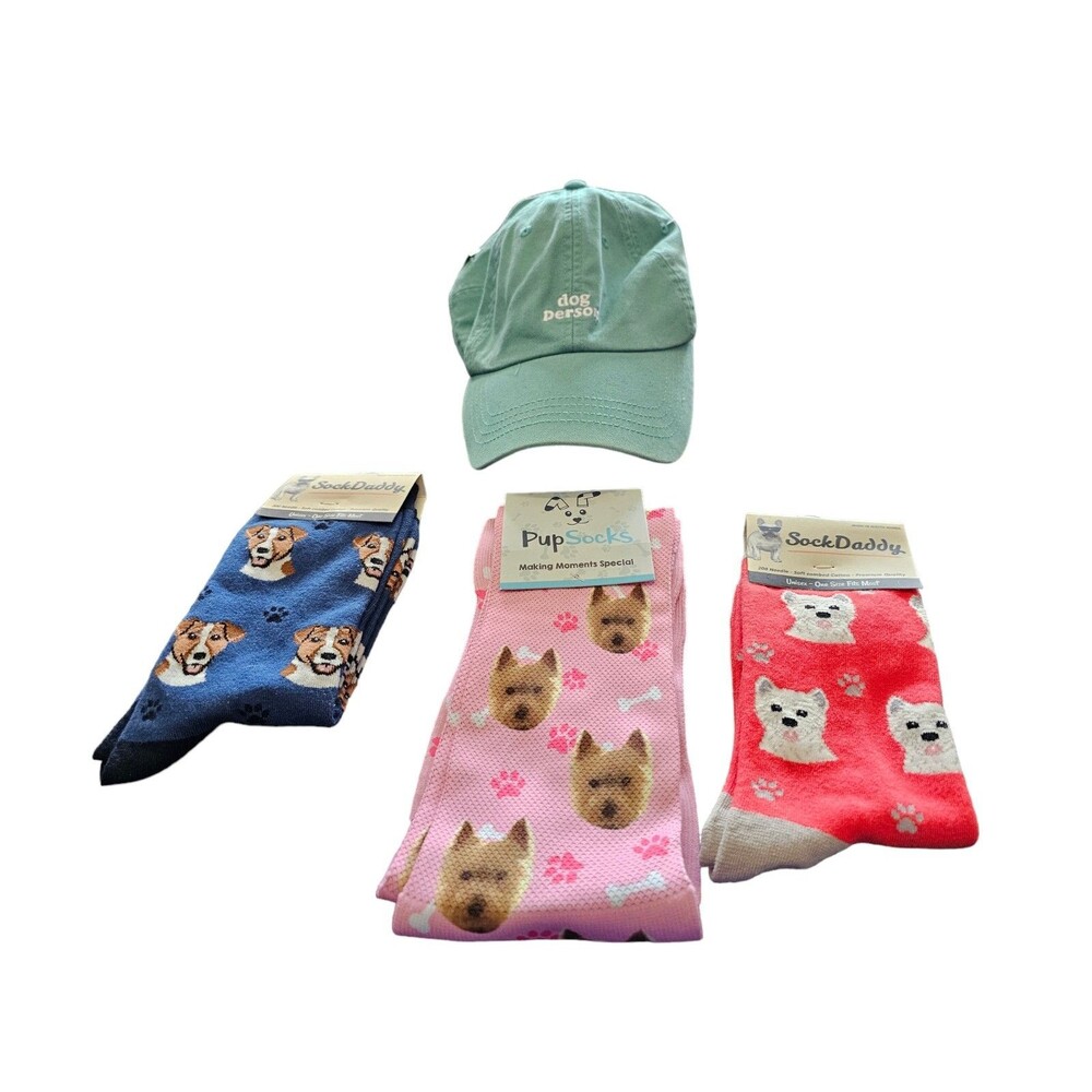 Sock Daddy Socks 2 Westie 1 Jack Russell State Of Mine Dog Person Hat Lot Of 4